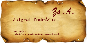 Zsigrai András névjegykártya